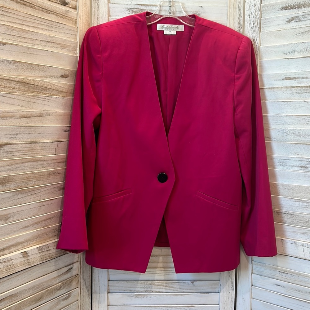 Gloria Vanderbilt Suits One Button Blazer Jacket